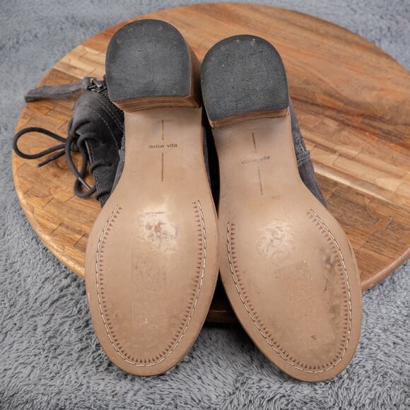 Dolce Vita Drew Dark Gray Suede Ankle Boot Size Womens Size 10 - Picture 7 of 7